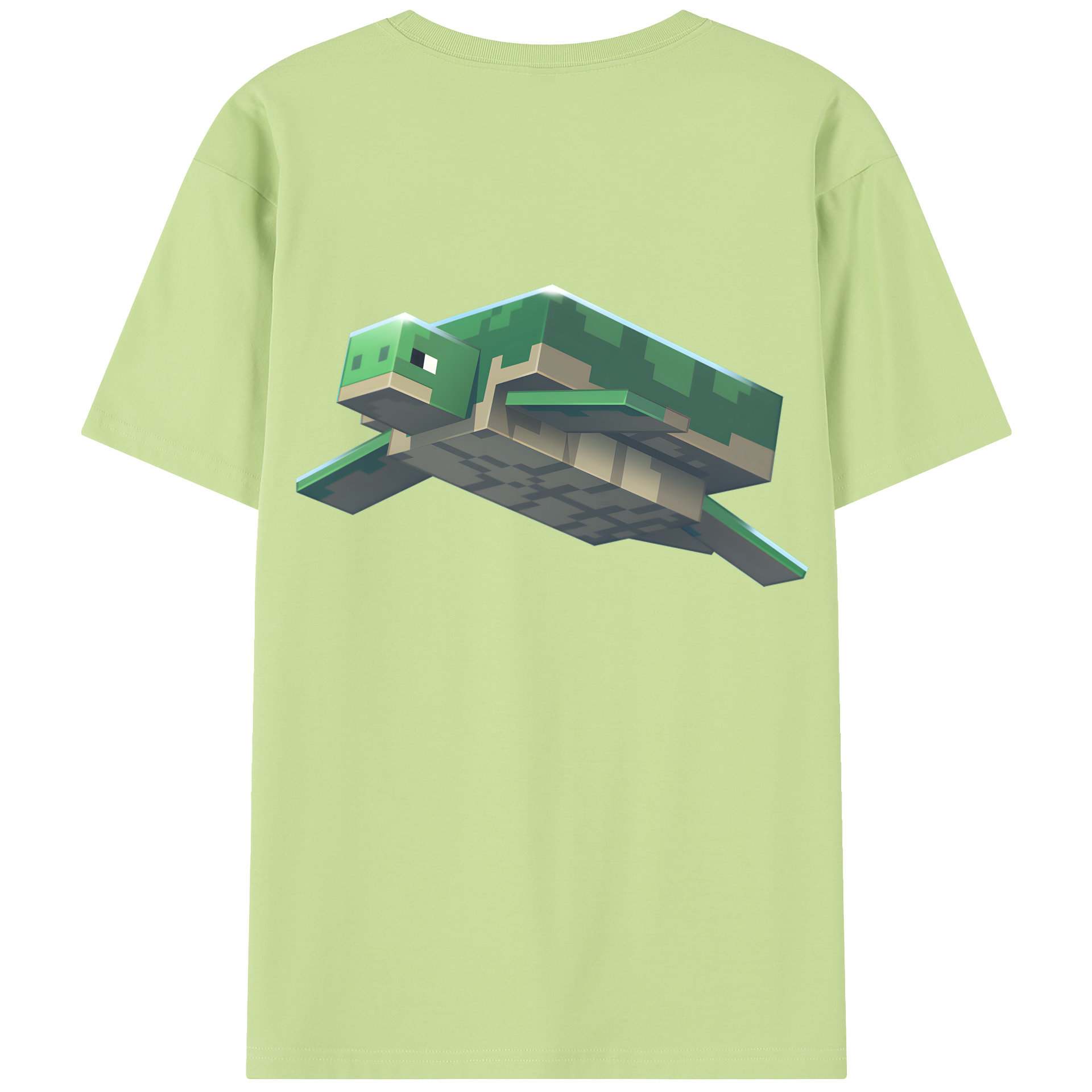 （画像用） マインクラフト ブロックの世界 Minecraft MC Block world 綿100％半袖Tシャツ（背面プリント）